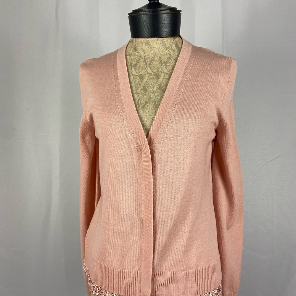 Altuzarra Size Small Soft Pink Embroidered Women's Cardigan